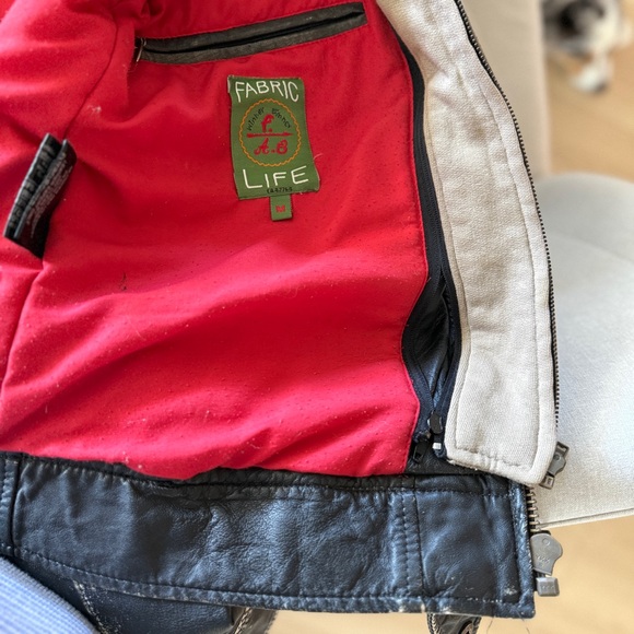 Vintage Motorcycle biker Leather Jacket unisex Fabric Life - Picture 14 of 16